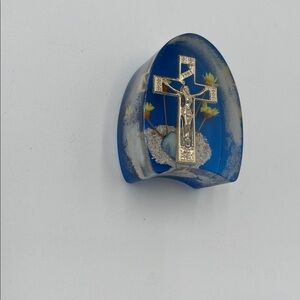 Acrylic Cross Mini Trinket (Blue)